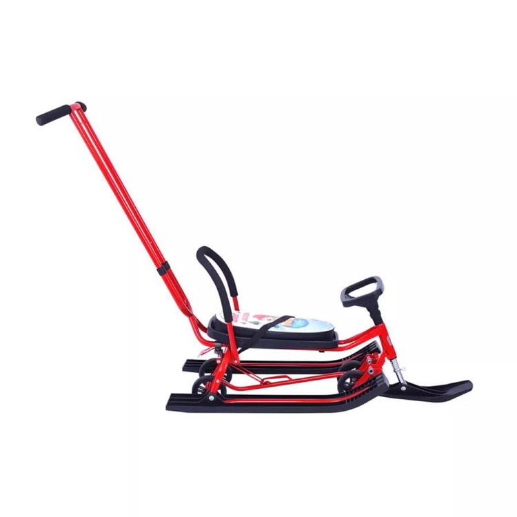 Снегокат детский 111 Mobile с ручкой (красный) — картинка 7