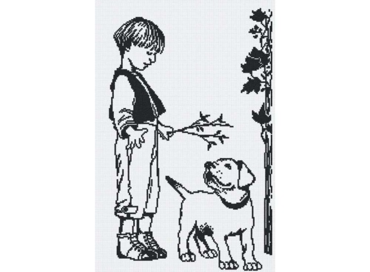 Набор для вышивания «Мальчик с собакой»