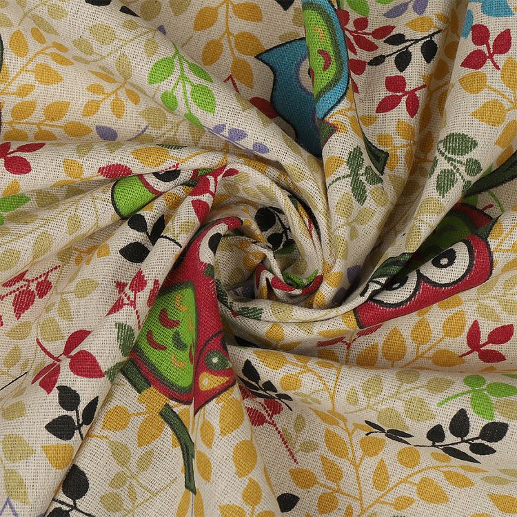 Ткань Лен, 140 г/м², 5 м x 150 см, цвет: желтый, животный принт, TBY — картинка 2