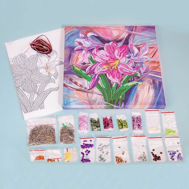 Картина на холсте из пайеток «Лилии» — картинка 2