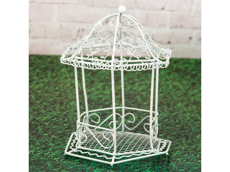 Садовая миниатюра MET-041 Беседка, металл 9.5x10.5x13 см, Blumentag — картинка 3