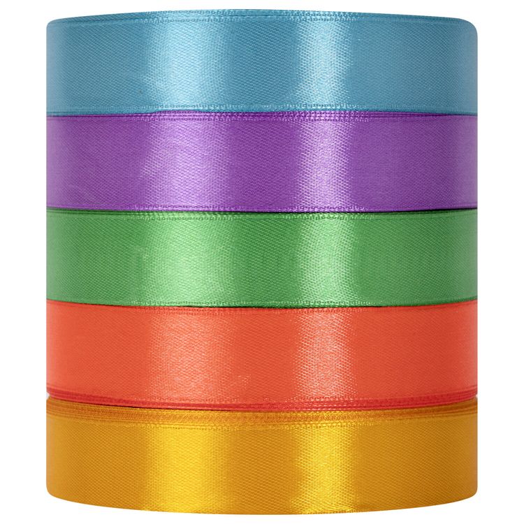 Лента атласная, ширина 20 мм, набор 5 цветов по 23 м, Brauberg — картинка 2