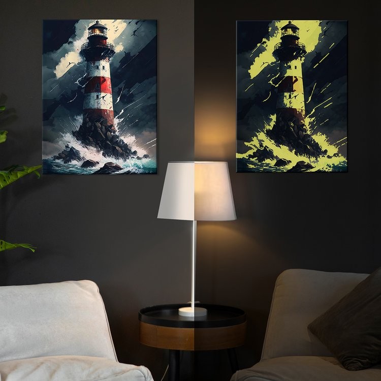 Картина по номерам со светящейся краской «Морской маяк» — картинка 2