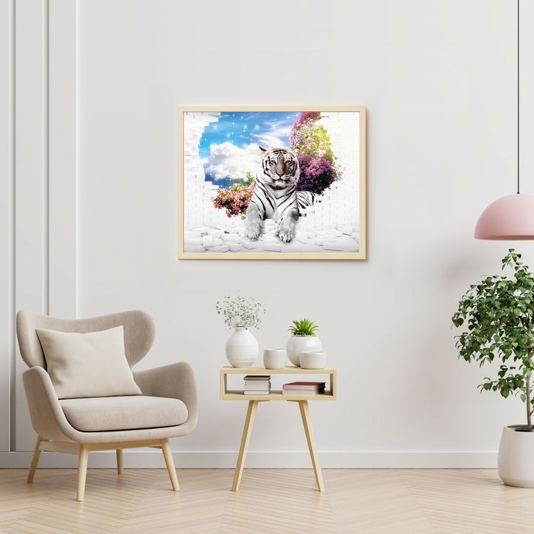 Картина по номерам «Белый тигр» — картинка 4
