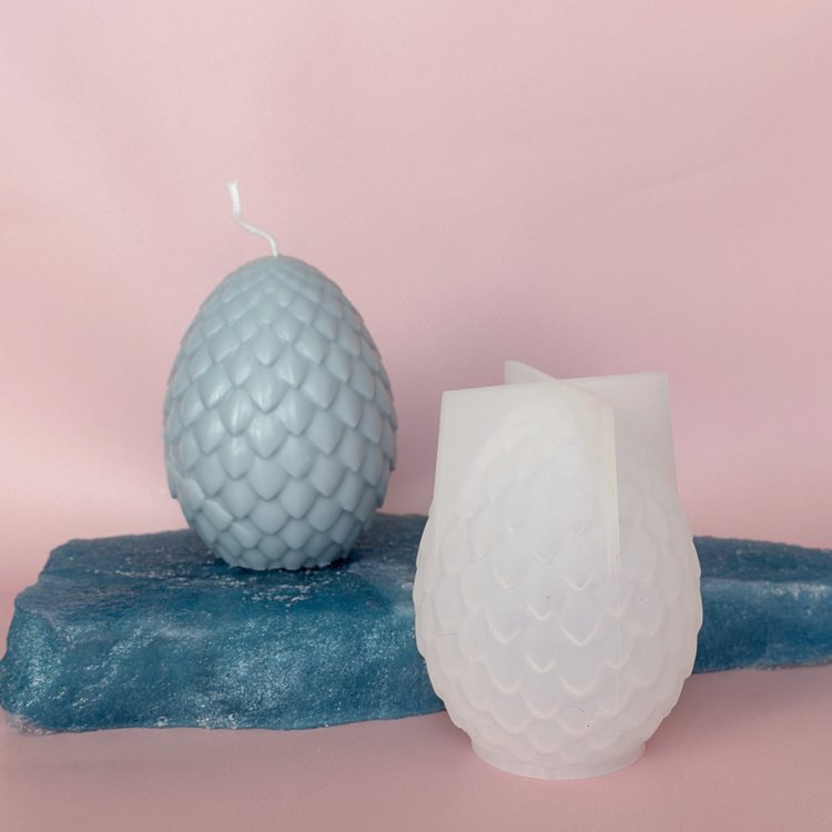 Силиконовый молд - Свеча яйцо дракона, d7x9 см, 1 шт. — картинка 2