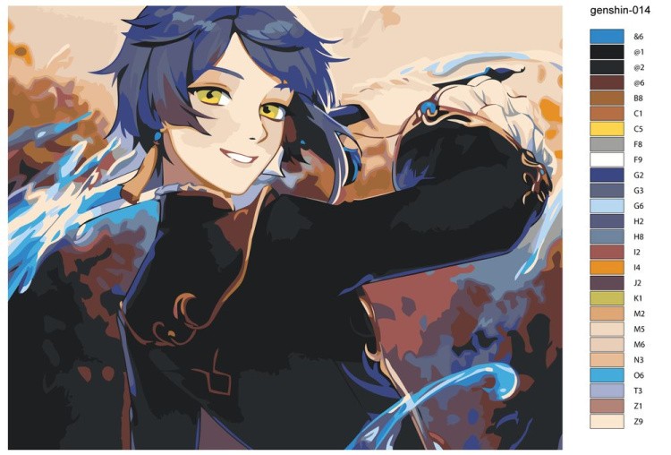 Картина по номерам «Genshin Impact Геншин Импакт: Син Цю» — картинка 2