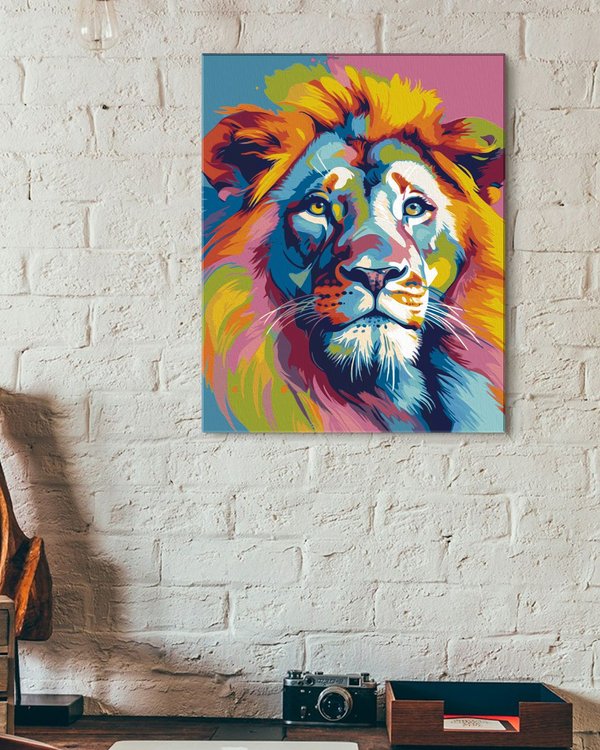Картина по номерам «Радужный лев 2» — картинка 3