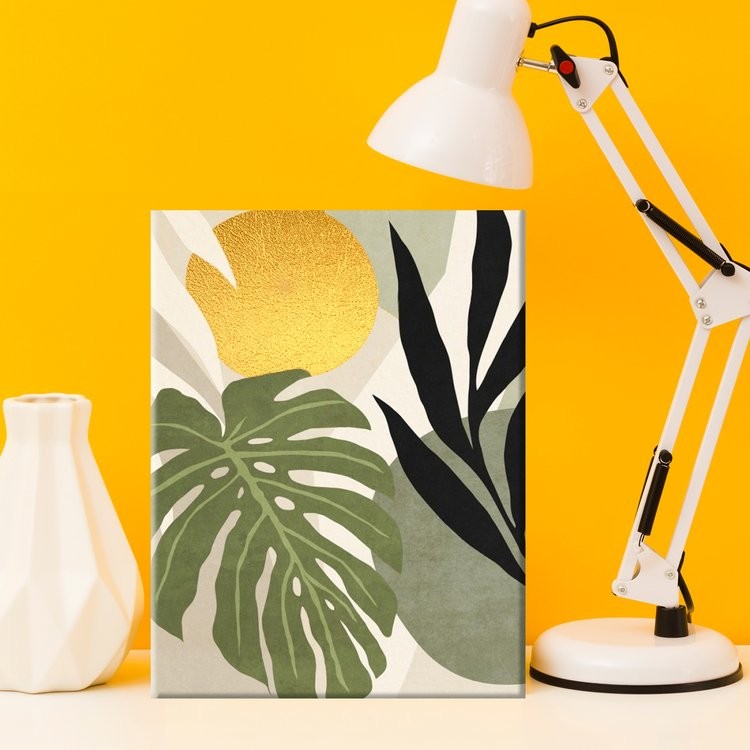 Картина по номерам с поталью «Тропические листья» — картинка 4