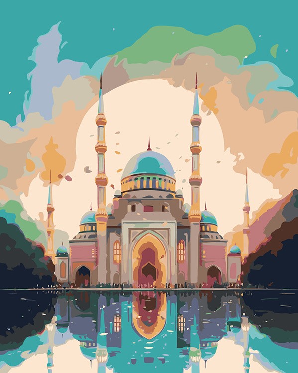 Картина по номерам «Сказочная мечеть на закате»