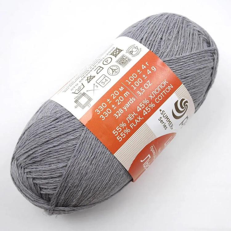 Пряжа Пехорка Льняная (393), светлый маренго, 5 шт. по 100 г — картинка 2