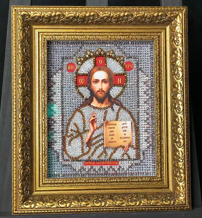 Вышивка Образа в каменьях «Господь Вседержитель» — картинка 5