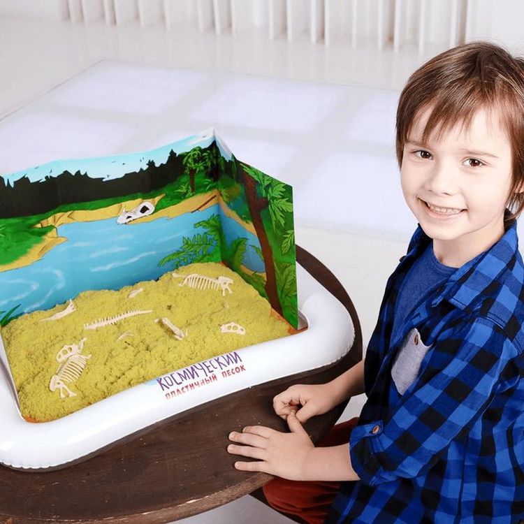 Космический пластичный песок набор «До нашей эры» 3 кг (цвет жёлтый) — картинка 10