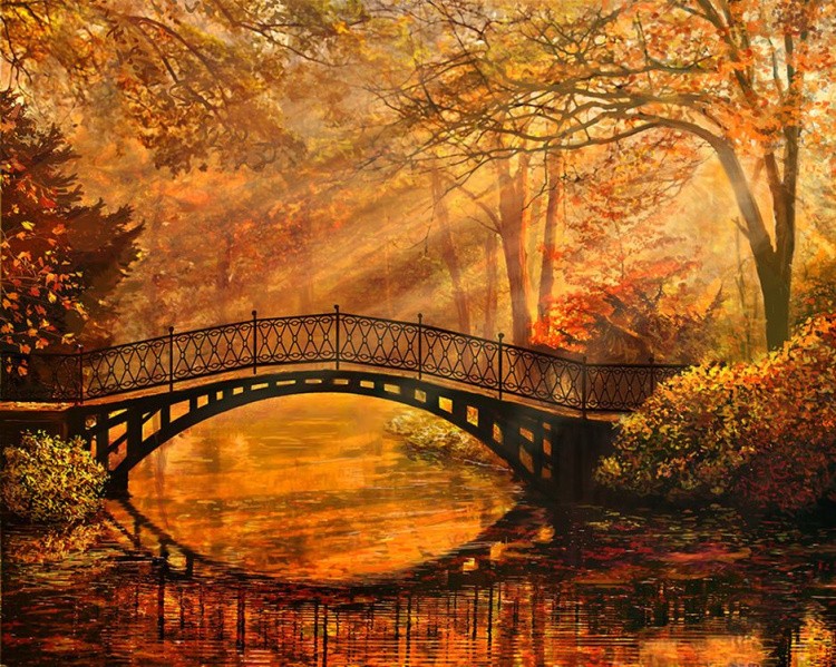 Алмазная вышивка «Осень в старом парке» — картинка 2