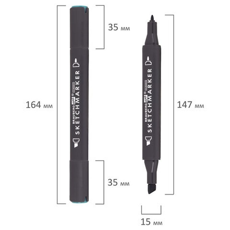 Маркер для скетчинга двусторонний 1 мм - 6 мм BRAUBERG ART CLASSIC, цвет: зеленая бирюза — картинка 7