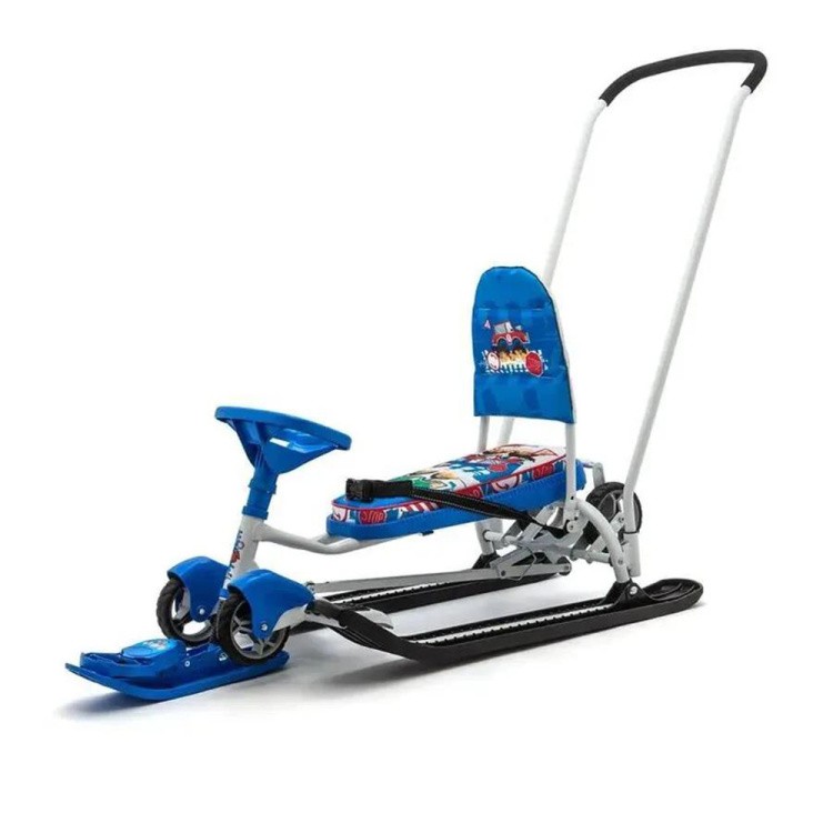 Снегокат детский со спинкой Тимка спорт 6 С машинками — картинка 11