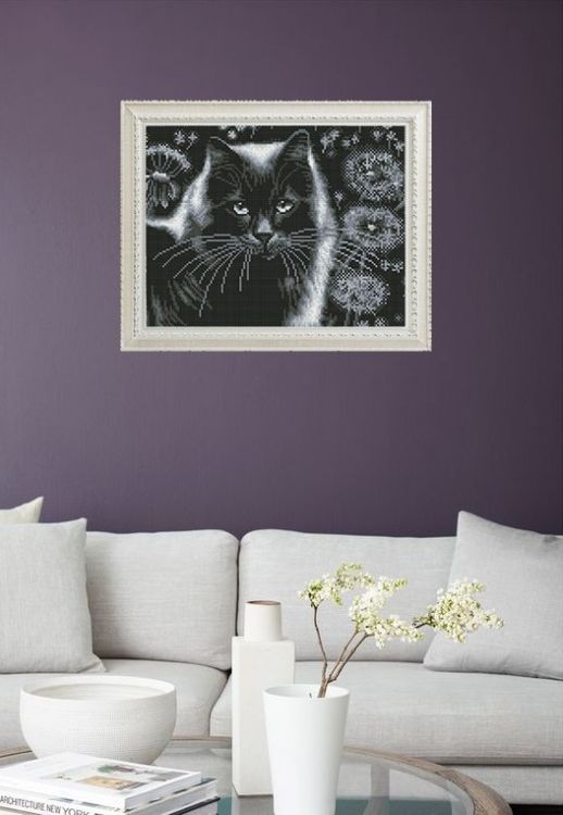 Алмазная вышивка «Кот и одуванчики» — картинка 6