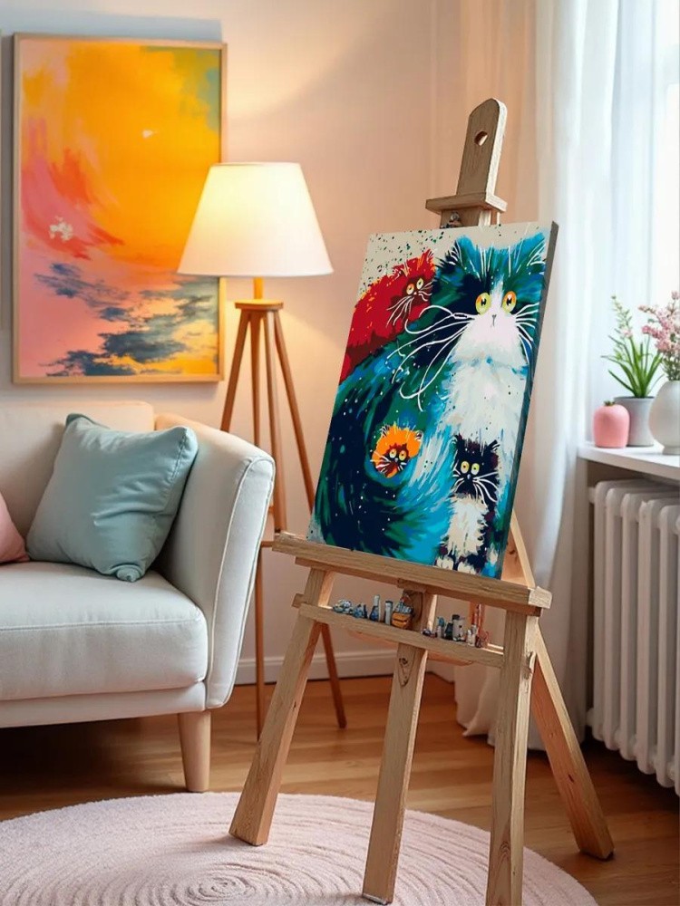 Картина по номерам «Разноцветные пушистики» — картинка 10