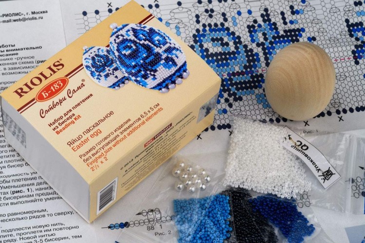 Набор для бисероплетения «Яйцо. Гжель» — картинка 2