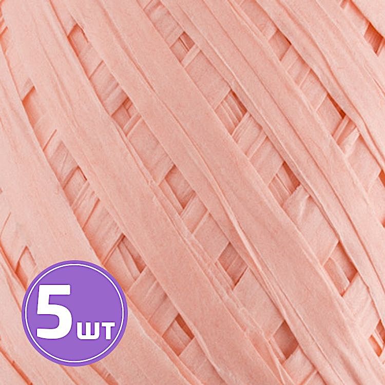 Рафия бумажная, 5 упаковок по 20,5 г ± 5 г, 30 м, цвет: 01 бледно-розовый, Blumentag