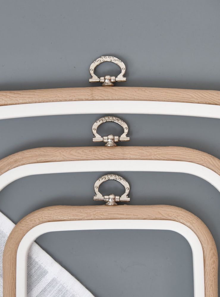 Пяльцы-рамка каучуковые 23х25 см, высота 10 мм, цвет: бежевый, Nurge — картинка 2