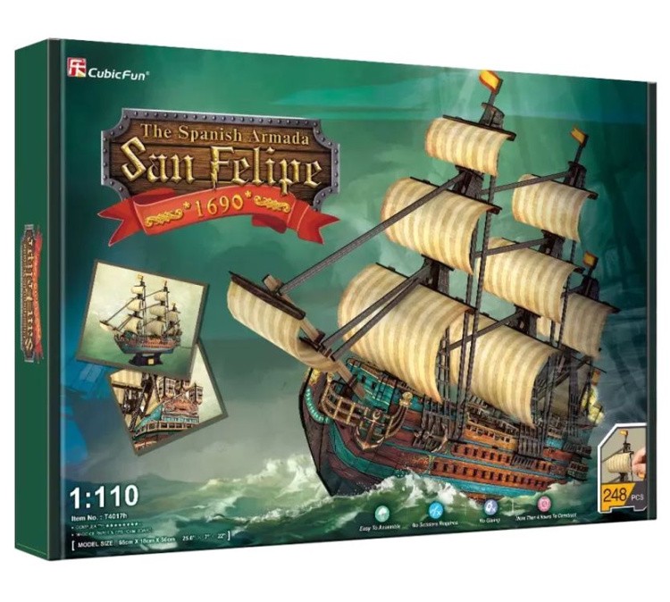 3D пазл CubicFun «Корабль San Felipe» — картинка 3