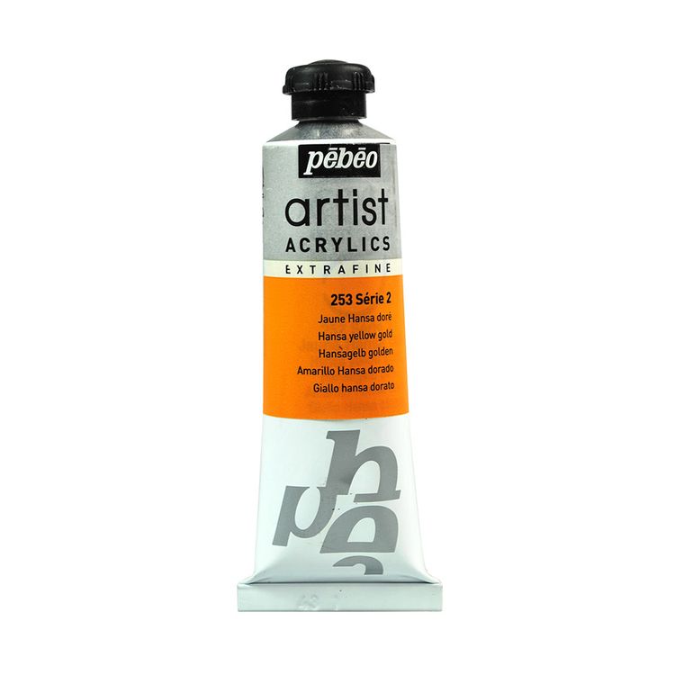 Краска акриловая Pebeo Artist Acrylics extra fine №2 (Золотисто-желтый ганза), 37 мл