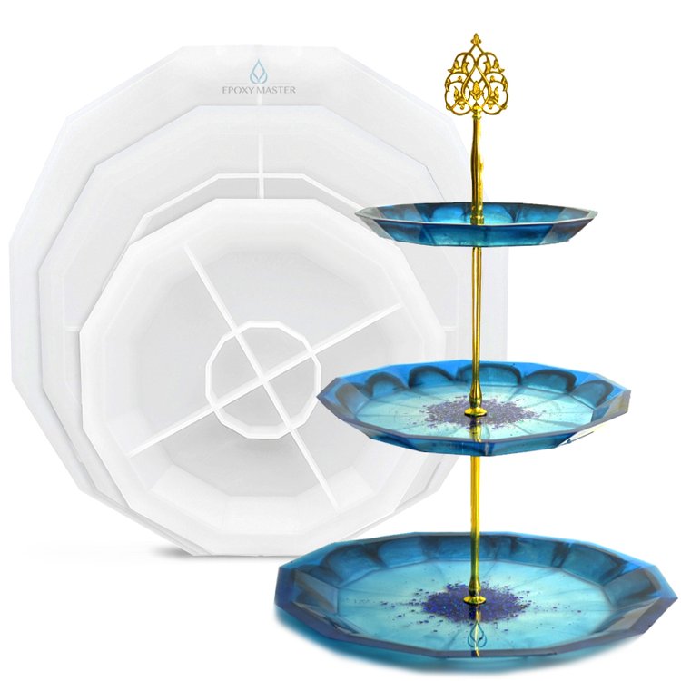 Силиконовый молд - Заготовка для фруктовницы граненая, набор — картинка 2