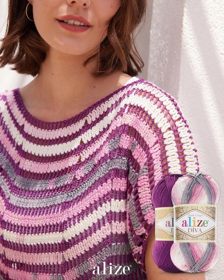 Пряжа ALIZE Diva batik design (3245), мультиколор, 5 шт. по 100 г — картинка 4