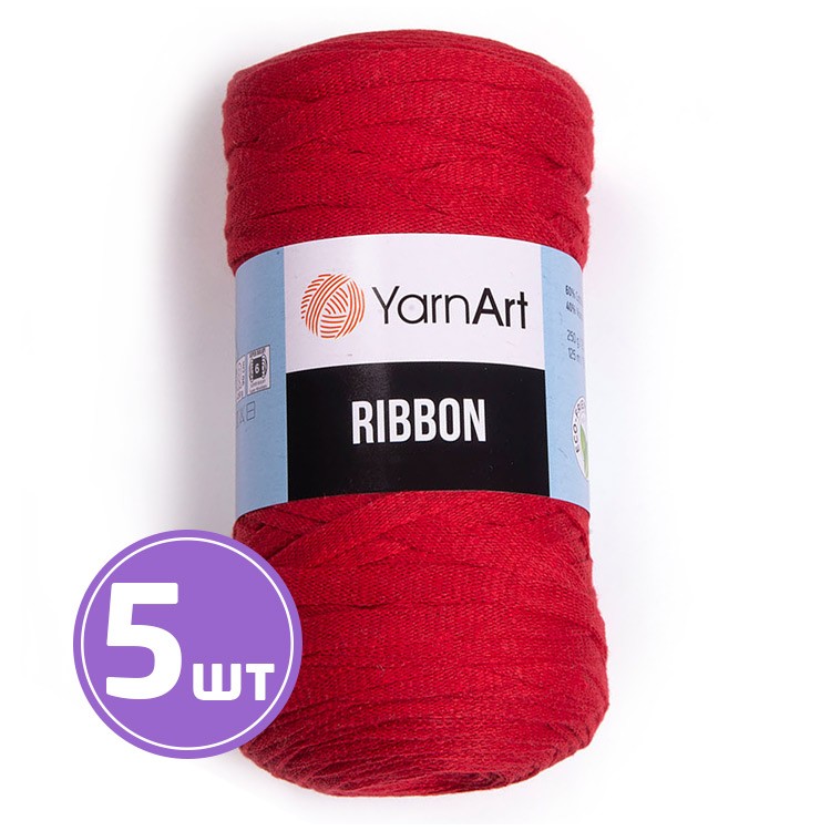 Пряжа YarnArt Ribbon (Риббон) (773), кармин, 5 шт. по 250 г