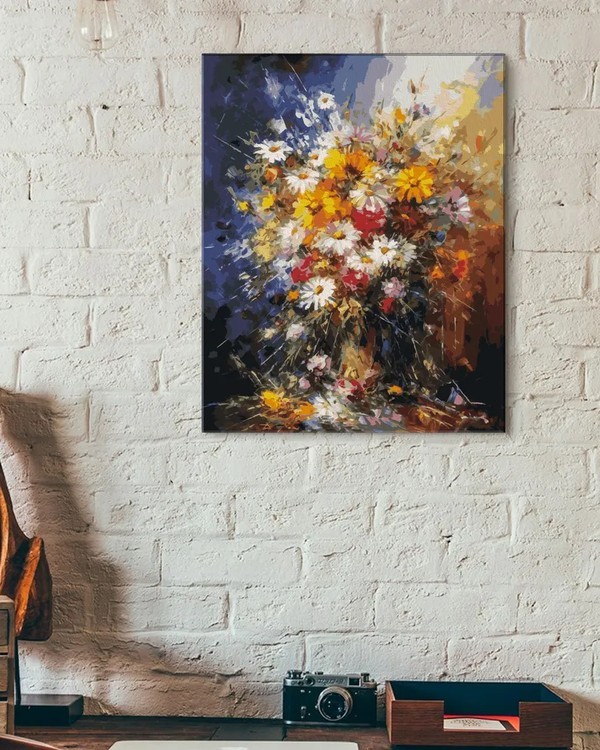 Картина по номерам «Стремительный букет луговых цветов» — картинка 3