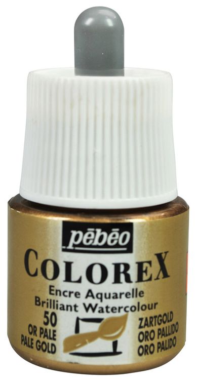 Акварельные чернила металлик Pebeo Colorex (под бледное золото), 45 мл