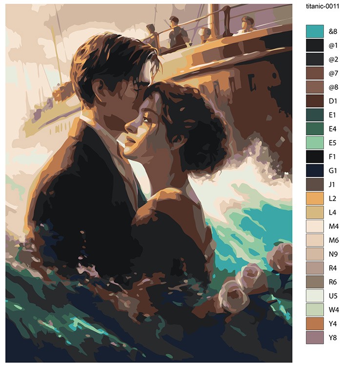 Картина по номерам «Титаник: Джек и Роза арт 2» — картинка 2