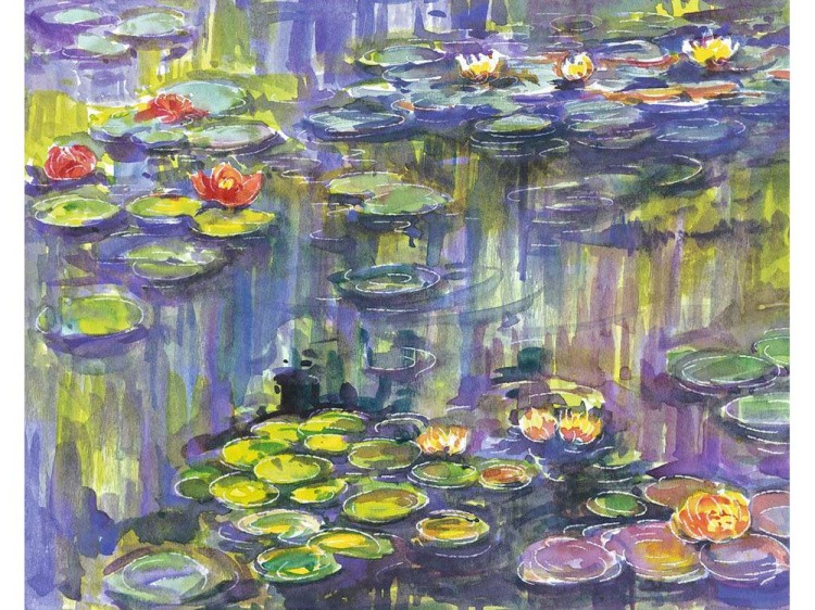 Картина акварелью по контурам «Моне» — картинка 3