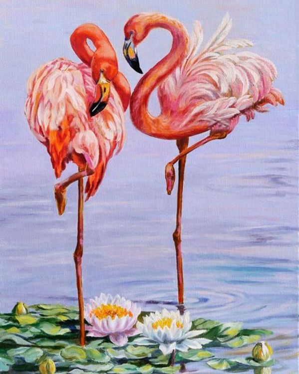 Картина по номерам «Розовые фламинго»