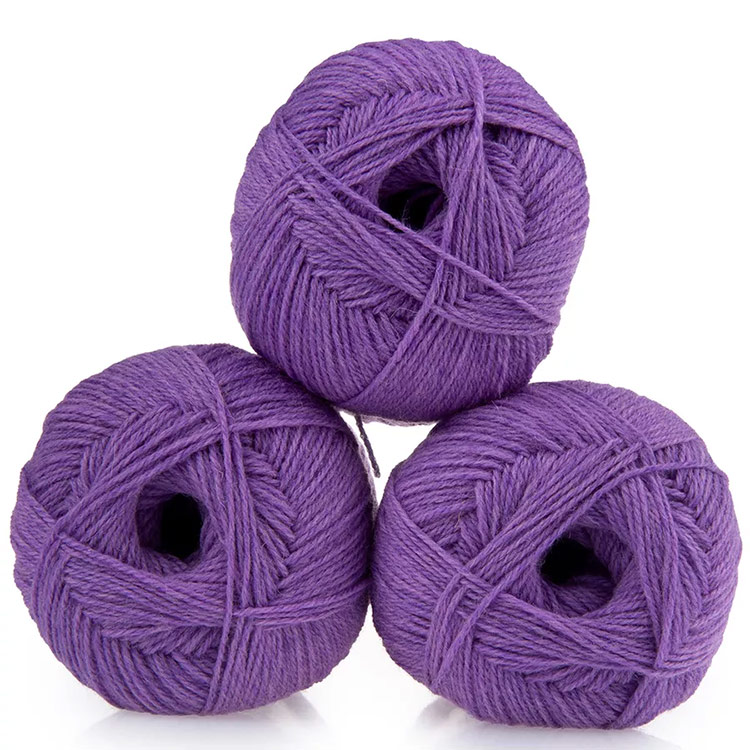 Пряжа из Троицка Шотландский твид (1458), фиалка меланж, 5 шт. по 100 г — картинка 3