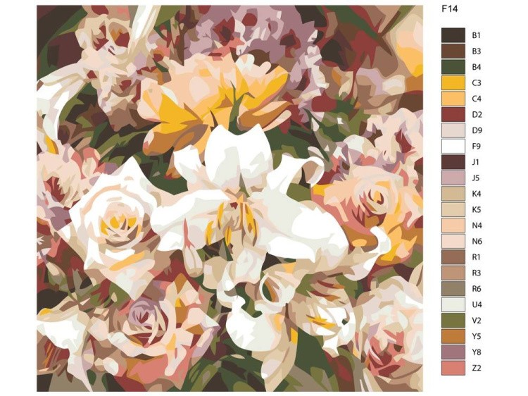 Картина по номерам «Розы и лилии» — картинка 2