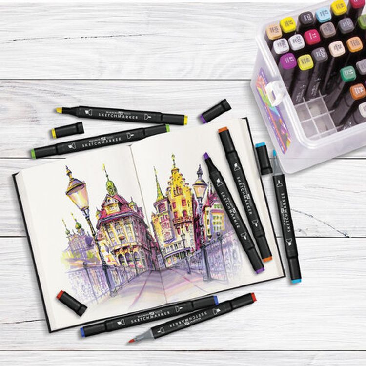 Маркеры для скетчинга двусторонние BRAUBERG ART DEBUT BLACK, цвет: набор 36 цв — картинка 13