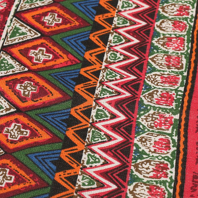 Ткань льняная, 3 м x 150 см, 140 г/м², цвет: красный, геометрический принт, TBY — картинка 5