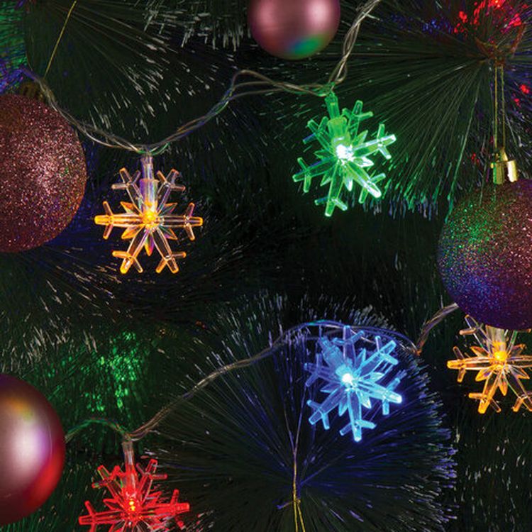 Электрогирлянда светодиодная «Снежинки», 30 ламп, 3 м, многоцветная — картинка 4