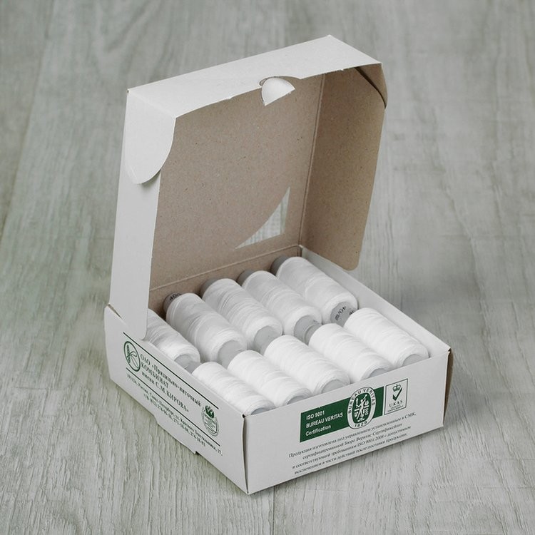 Нитки 40ЛШ цвет белый (20 шт.) — картинка 2