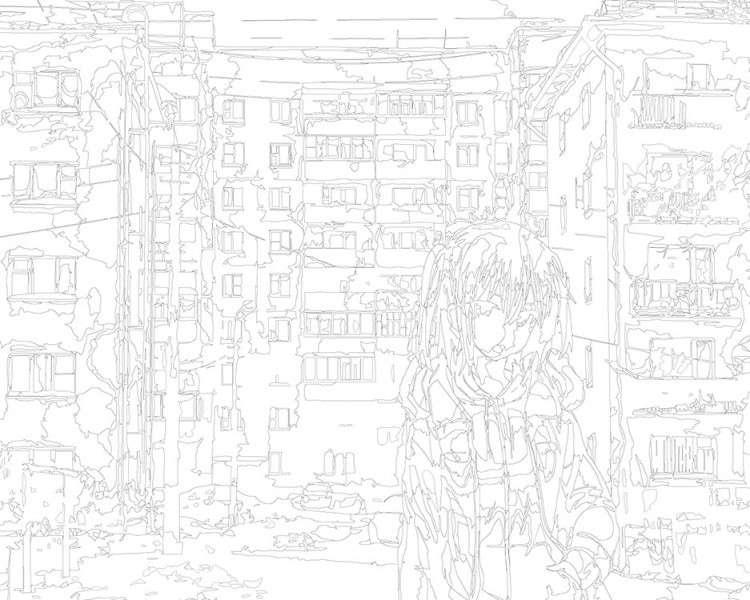 Картина по номерам «Панельки родные и аниме девушка 40х50» — картинка 3