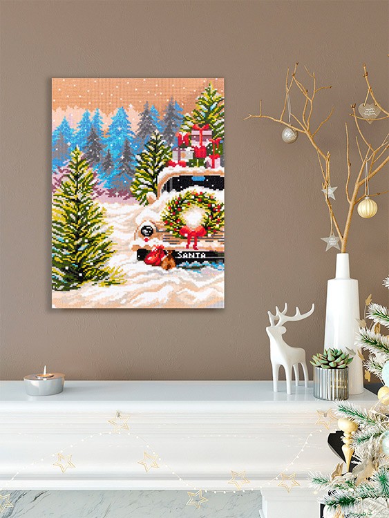 Алмазная вышивка «Рождественская машина» — картинка 3