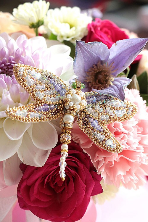 Вышивка Образа в каменьях «Брошь. Стрекоза Лотос» — картинка 2