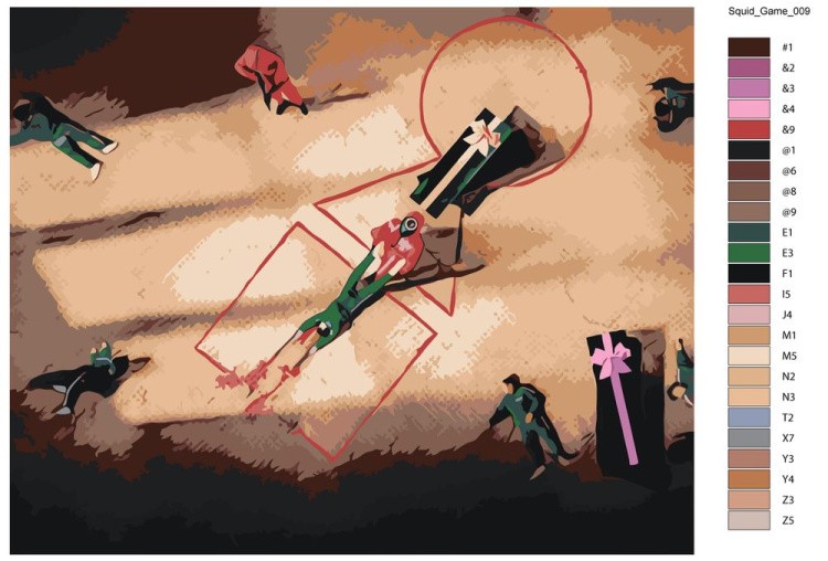 Картина по номерам «Игра в кальмара: Проигрыш» — картинка 2