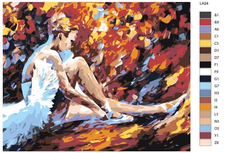 Картина по номерам «Балерина» — картинка 2