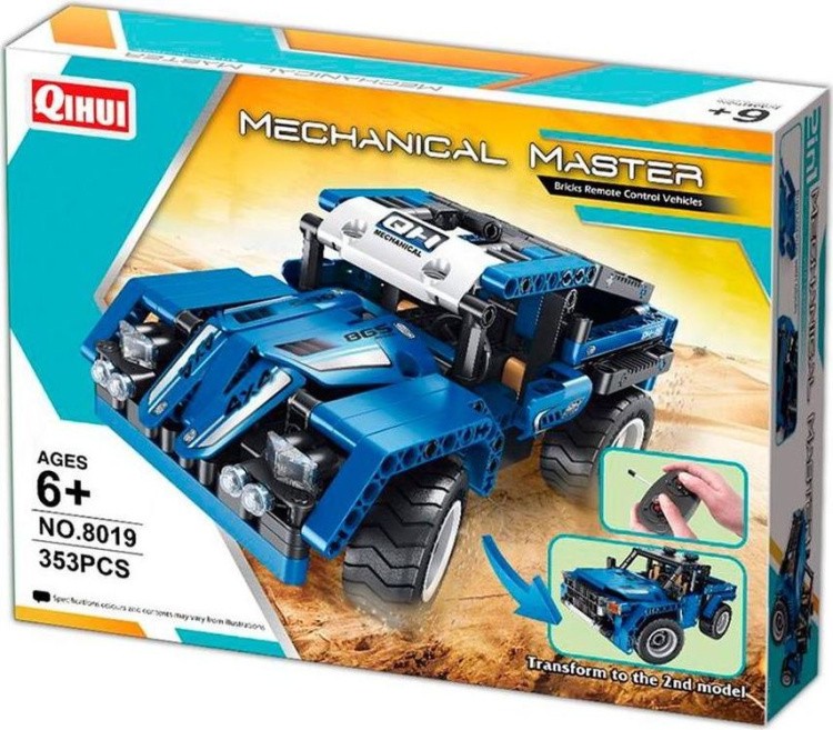 Конструктор QIHUI с мотором и радиоуправлением 2 в 1 Пикапы, 353 детали — картинка 3