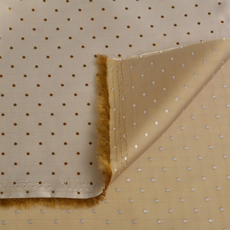 Ткань подкладочная Поливискоза нарезка, 10 м, ширина 145 см, 90 г/м², цвет: золото, IDEAL — картинка 3