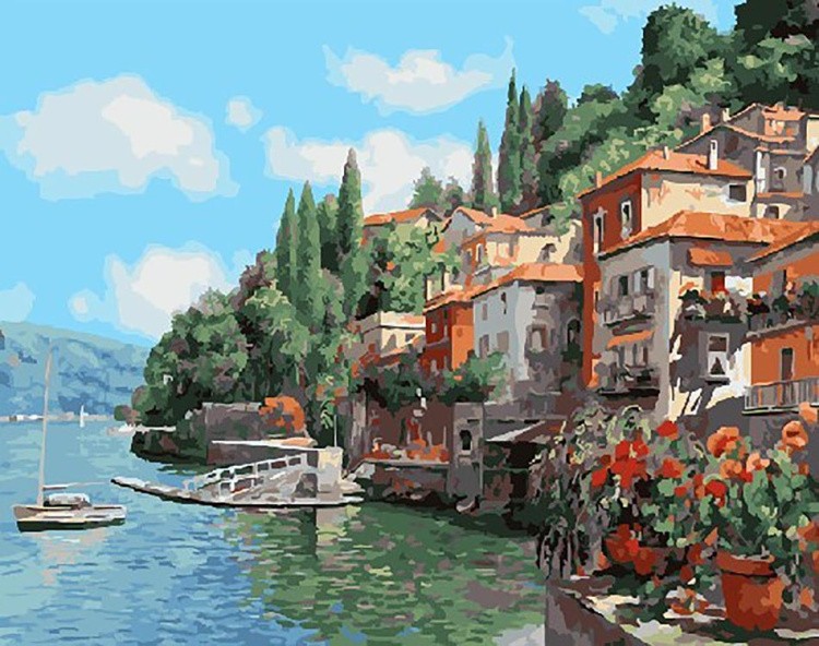 Картина по номерам «Итальянский городок»