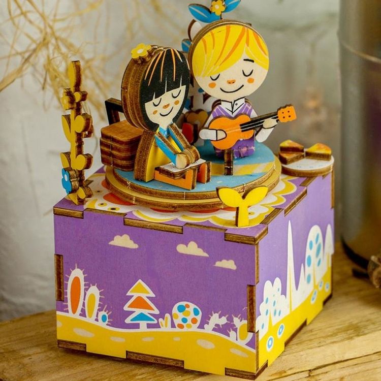 Деревянный 3D конструктор - музыкальная шкатулка «Рандеву», Robotime — картинка 3