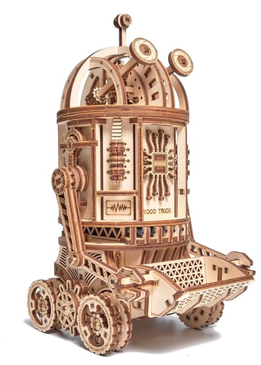Электронная деревянная сборная модель Wood Trick «Космический робот. Уборщик» (с двигателем) — картинка 6